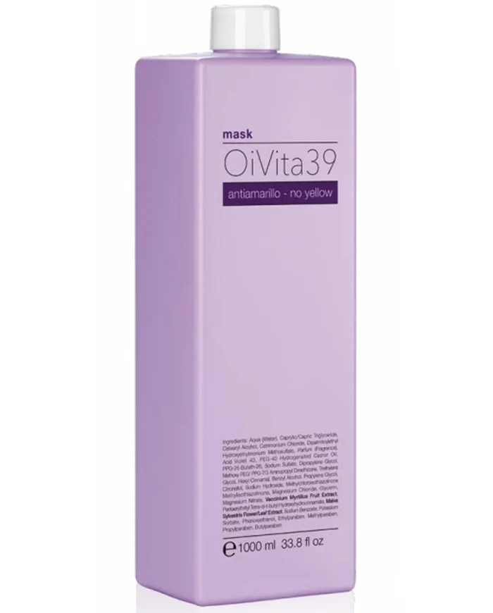 OiVita39 Mascarilla No Yellow Para Cabellos Grises, Rubios y Decolorados 1L