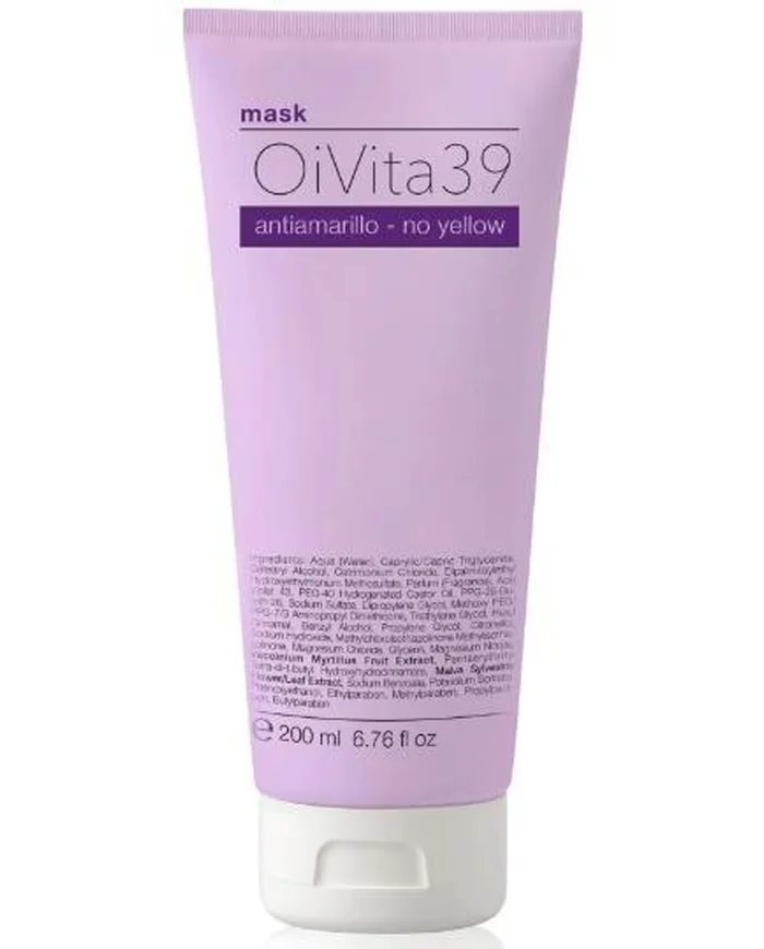 OiVita39 Mascarilla No Yellow Para Cabellos Grises, Rubios y Decolorados 200ml
