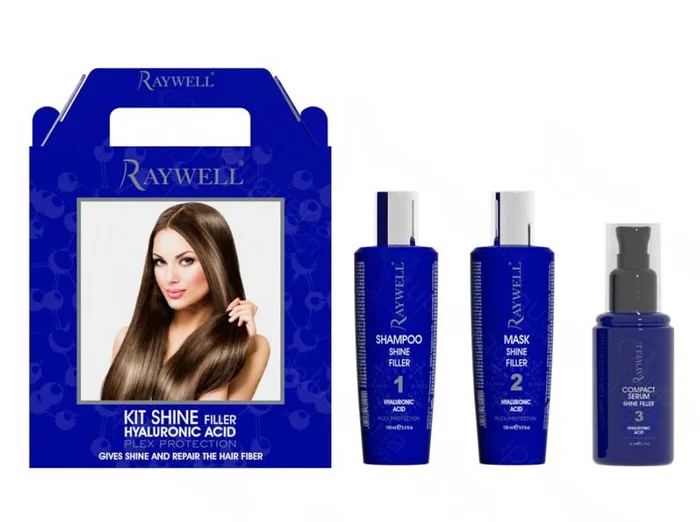 Raywell Kit Shine Filler Hyaluronic Acid. Kit Cuidado del Cabello.