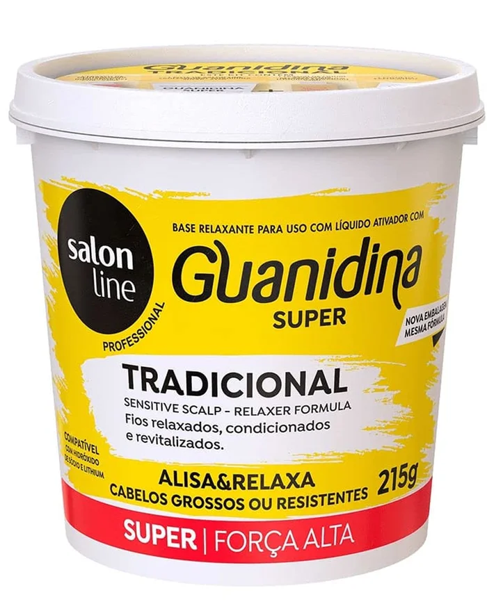 Salon Line Guanidina Super Tradicional Para el Cabello Grueso 215GR