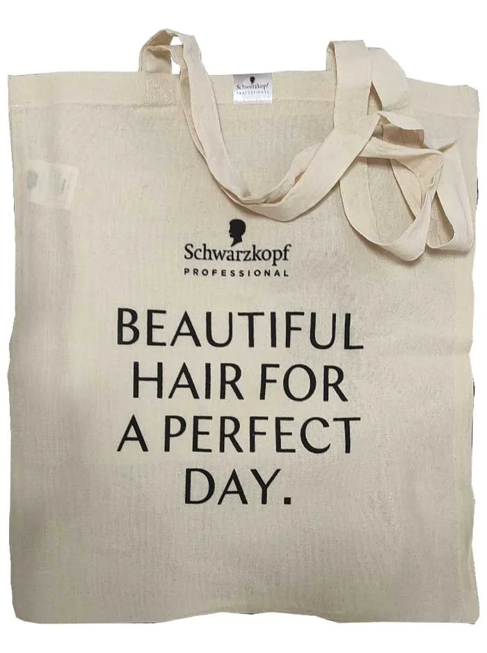 Schwarzkopf Bolsa de Tela de diseño con frase «Beautiful Hair for a Perfect Day»