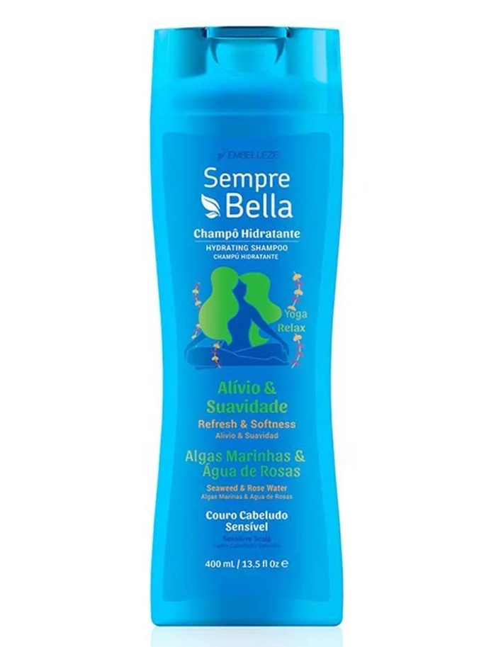 SempreBella Champú Alivio y Suavidad para el Cabello Algas Marinas y Agua de Rosas 400ml