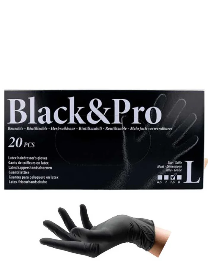 Sibel Black & Pro Guantes Reutilizables Talla L 20 Piezas