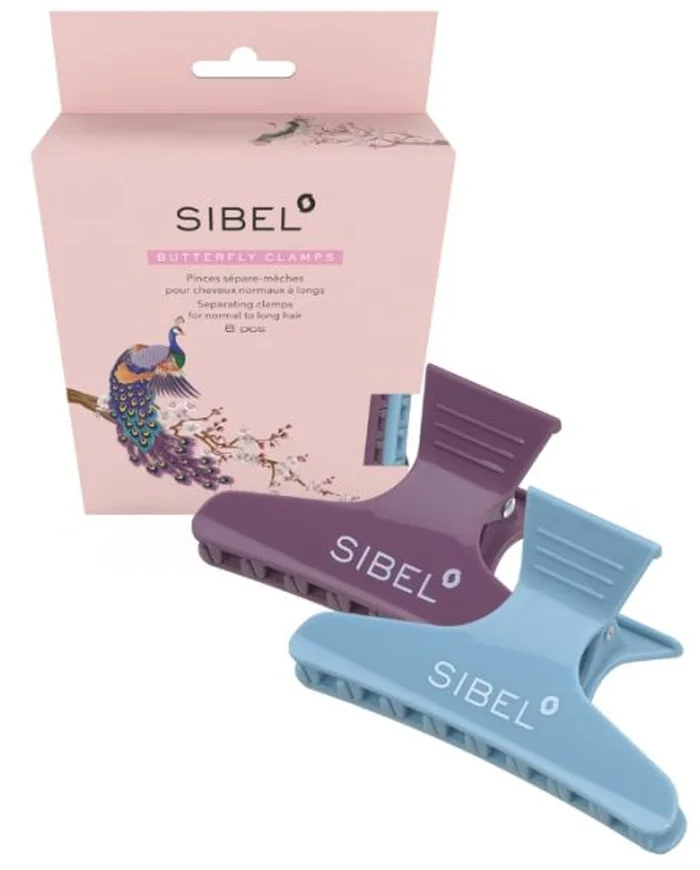 Sibel Butterfly Clamps Pack de Pinzas Mariposa Turquesa y Ciruela 6uds
