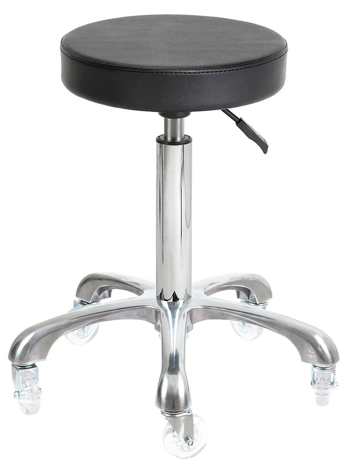 Taburete Ivvy de Asiento Redondo y Base de Aluminio para Peluquería | Estética