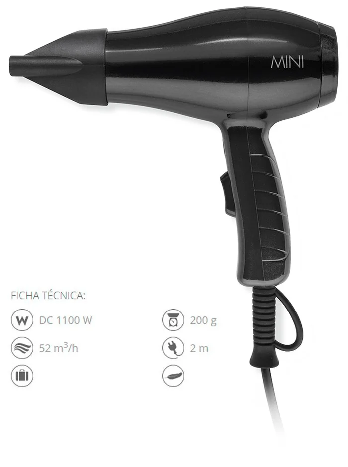 Ultron MINI Secador de Viaje | Negro