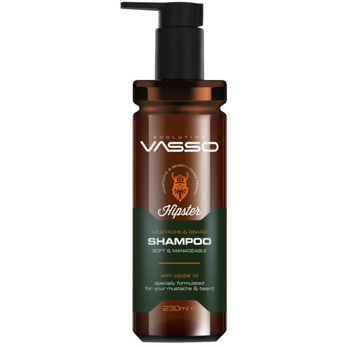 VASSO BEARD & MUSTACHE SHAMPOO CHAMPU 260 ML.