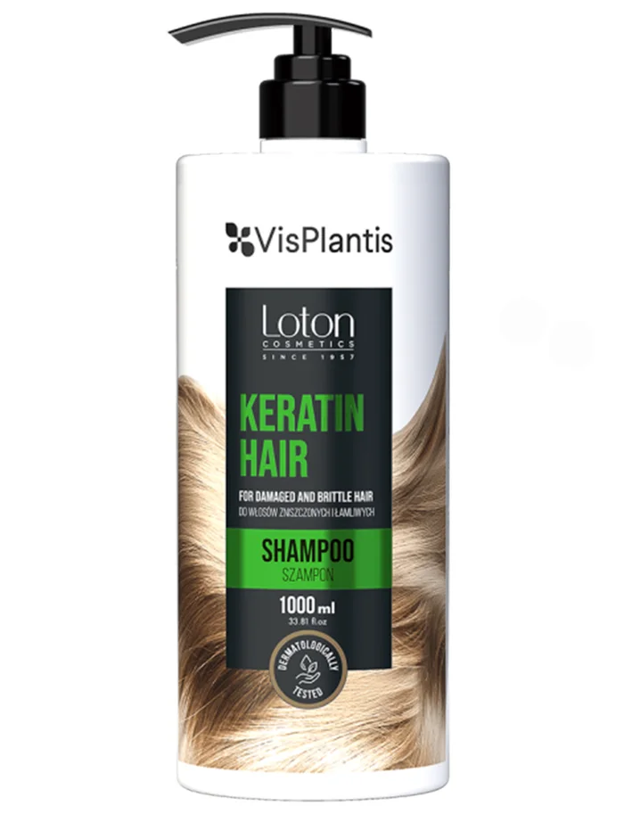 VisPlantis Keratin Hair Champú con Queratina para Cabello Dañado y Quebradizo 1L