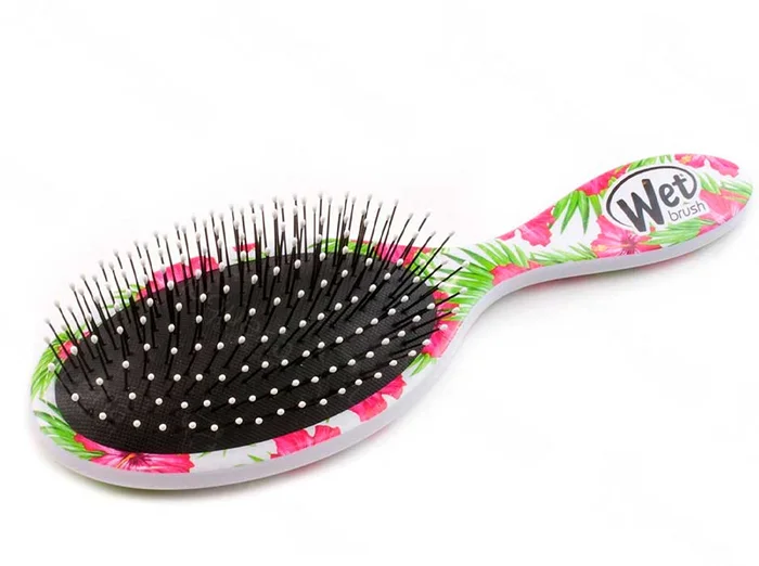 Wet Detangler Cepillo Ovalado Floral Pink