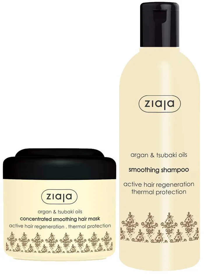 Ziaja Pack Argan y Tsubaki Oil | Mascarilla Concentrada Regeneradora 200ml + Gratis Champu Regenerador 300ml