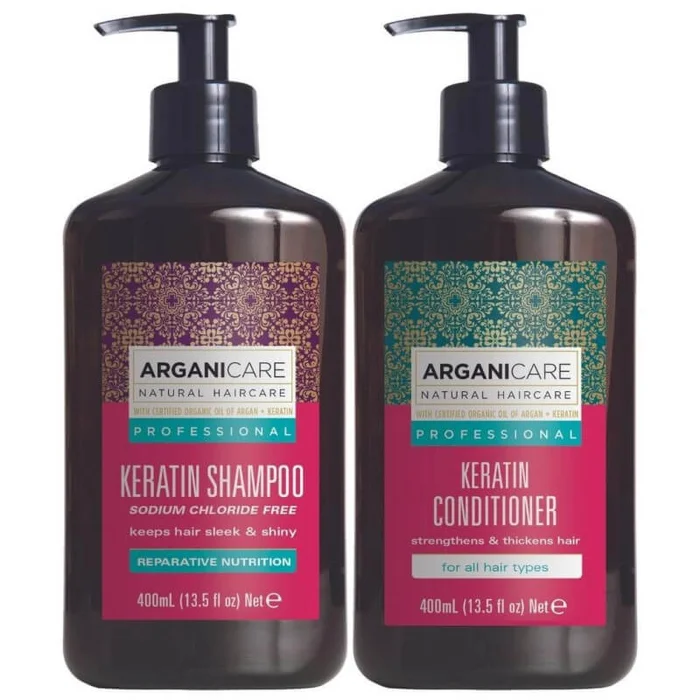 Arganicare Keratina Champú + Acondicionador Set 400 ml
