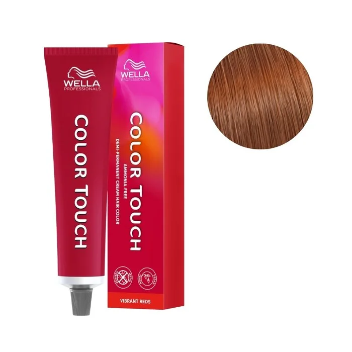 Coloración Color Touch Vibrant Reds 7/47 Rubio Medio Cobrizo Marrón Wella 60ml.
