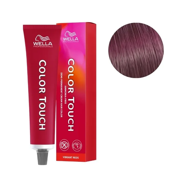 Coloración Color Touch Vibrant Reds Castaño Claro Caoba Cobre Intenso 55/54 de Wella 60ml.