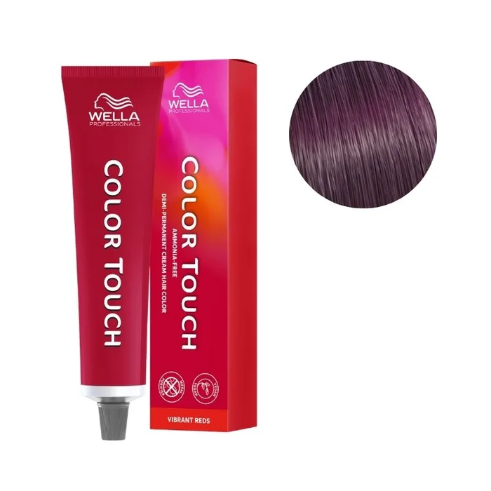 Coloración Color Touch Vibrant Reds Castaño Medio Violeta Caoba Intenso 44/65 de Wella 60ml.