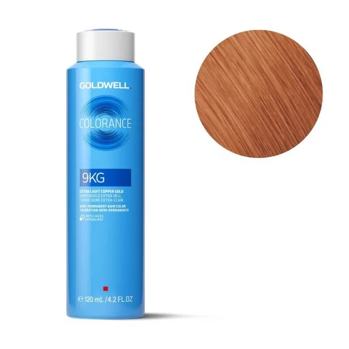 Coloración Colorance 9kg rubio extra claro cobre dorado Goldwell 120ml
