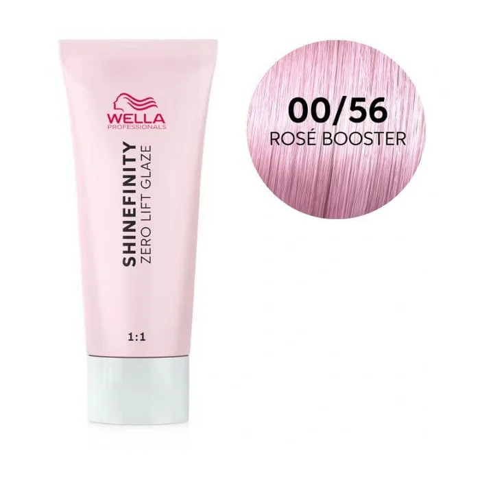 Coloración con brillo Gloss Shinefinity 00/56 Rosé Booster de Wella, 60 ml.