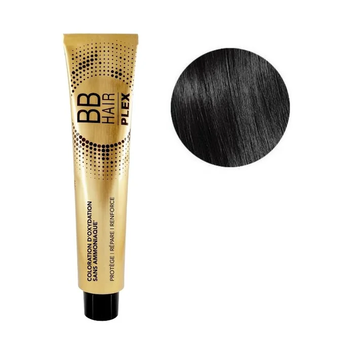 Coloración de oxidación BBHair Plex sin amoníaco n.°1 Negro Générik 100 ml.