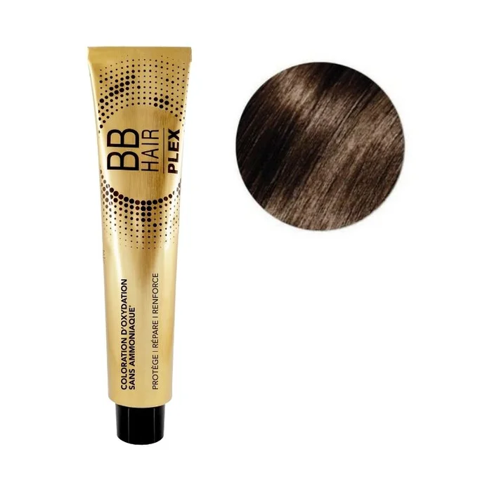 Coloración de oxidación BBHair Plex sin amoníaco N°4.15 Castaño Ceniza Caoba Générik 100ml.