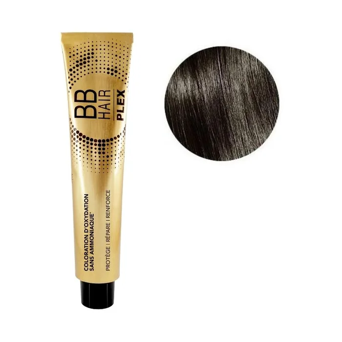 Coloración de oxidación BBHair Plex sin amoníaco n°4 Castaño Générik 100ml.