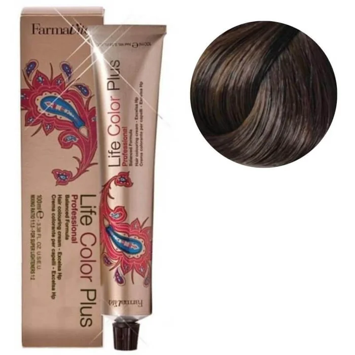 Coloración Life Color 6.77 castaño intenso rubio oscuro Farmavita 100ML