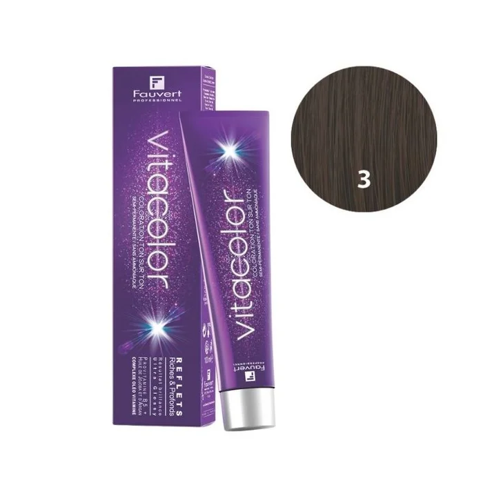 Coloración tono sobre tono Vitacolor Gloss B3 castaño oscuro Fauvert 100ML