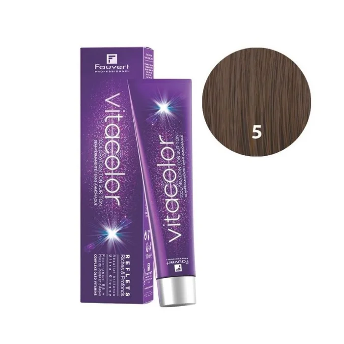 Coloración tono sobre tono Vitacolor Gloss B5 castaño claro Fauvert 100ML