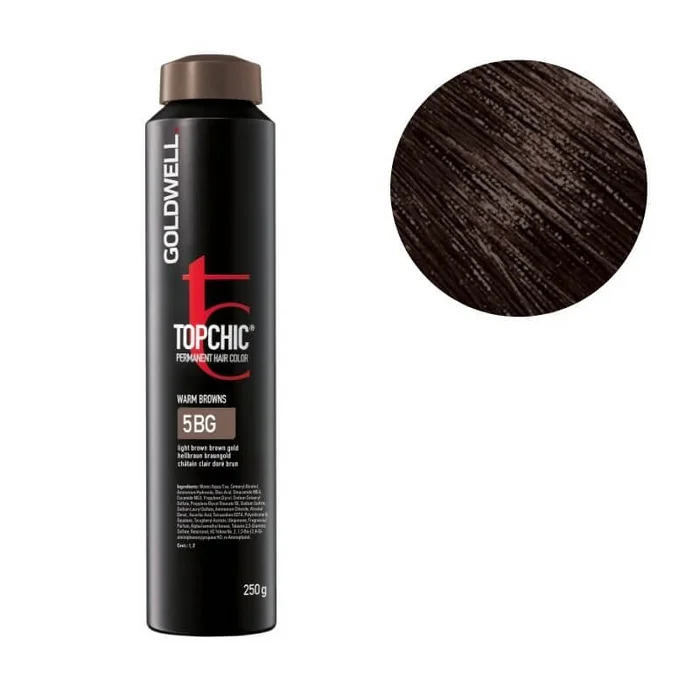 Coloración Topchic 5bg castaño claro marrón dorado Goldwell 250ml