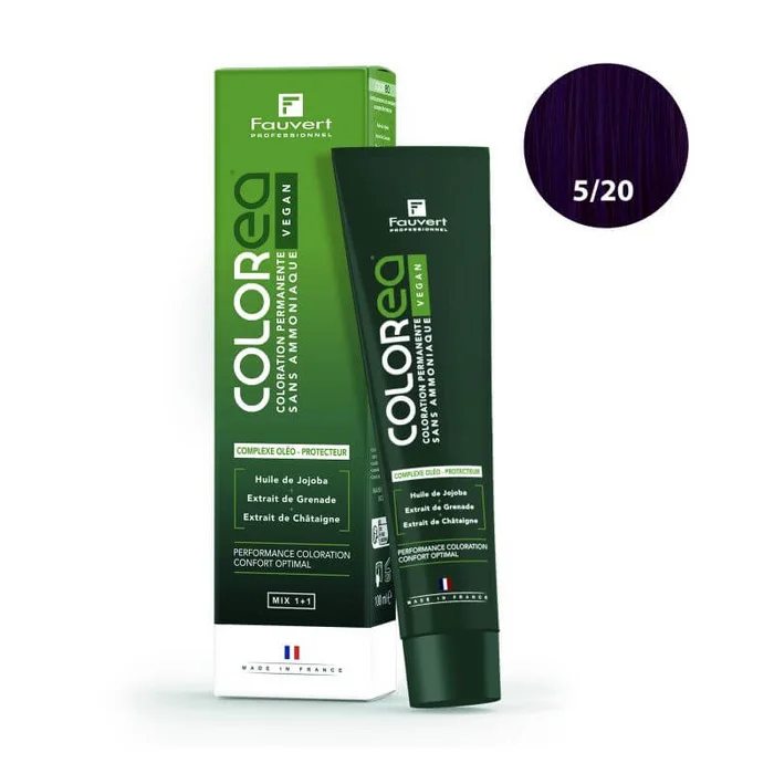 Coloración Vegana Colorea 5/20 rubio claro violeta intenso Fauvert Professionnel 100ml