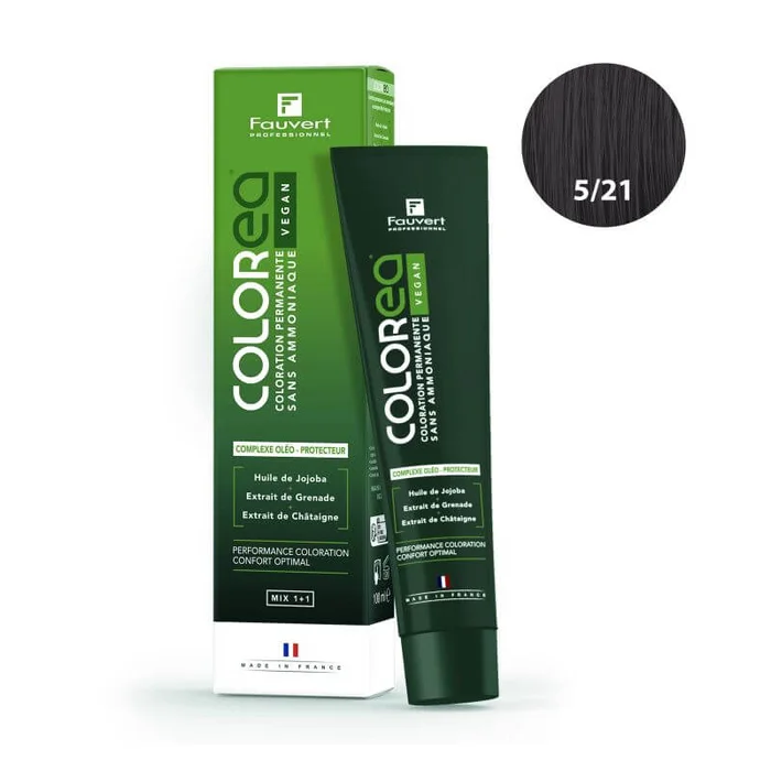 Coloración Vegana Colorea 5/21 rubio claro irisado ceniza Fauvert Professionnel 100ml