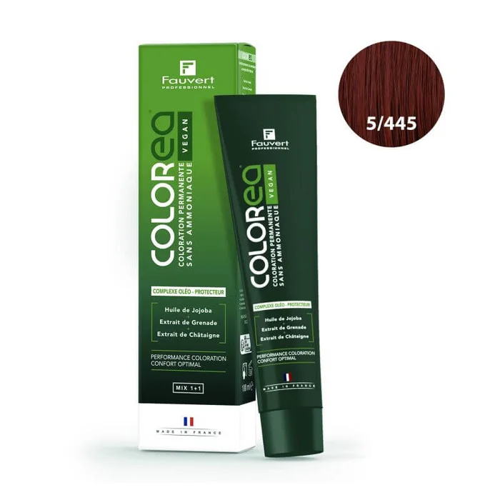 Coloración Vegana Colorea 5/445 rubio cobrizo intenso caoba Fauvert Professionnel 100ml