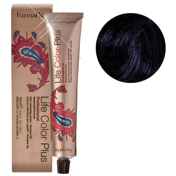 Colorante Life Color 1.10 negro azul Farmavita 100ML