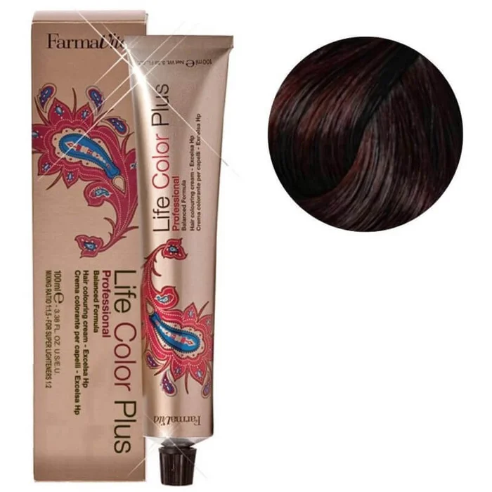 Colorante Life Color 4.52 marrón chocolate caoba Farmavita 100ML