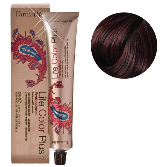 Colorante Life Color 5.62 Rojo castaño claro violeta Farmavita 100ML