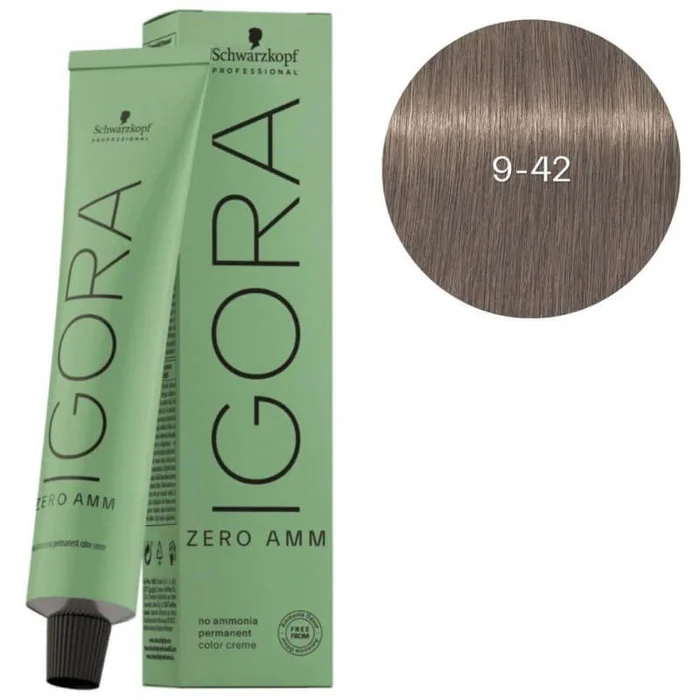 Igora Zero amm 9-42 Rubio muy claro beige ahumado Schwarzkopf 60ML