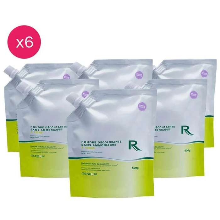 Pack de 6 polvos decolorantes 7 tonos sin amoníaco Generik 500G